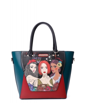 Nicole Lee Printed Color-Block Tote Bag NSD15061